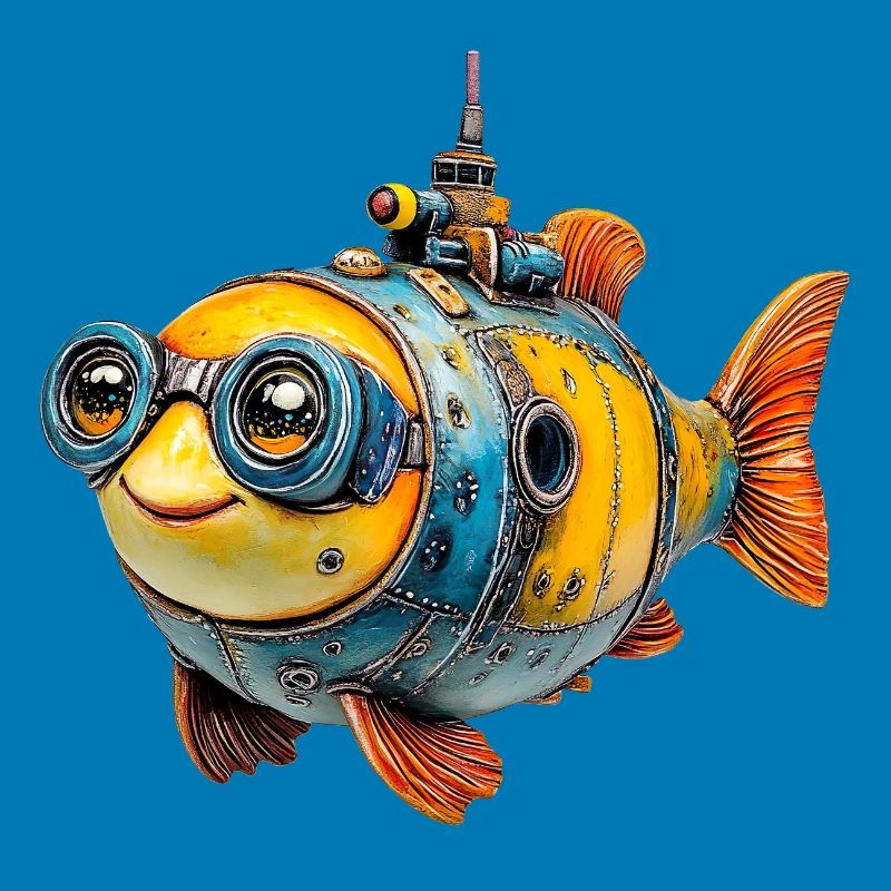 Steampunkfisch mit Brille