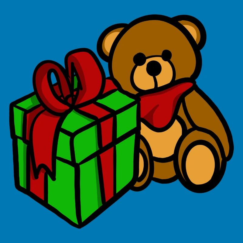 Teddy hat ein Geschenk