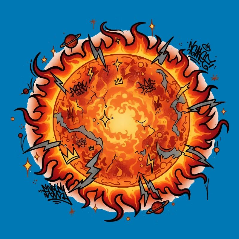 Flammender Sonnenball Explosion