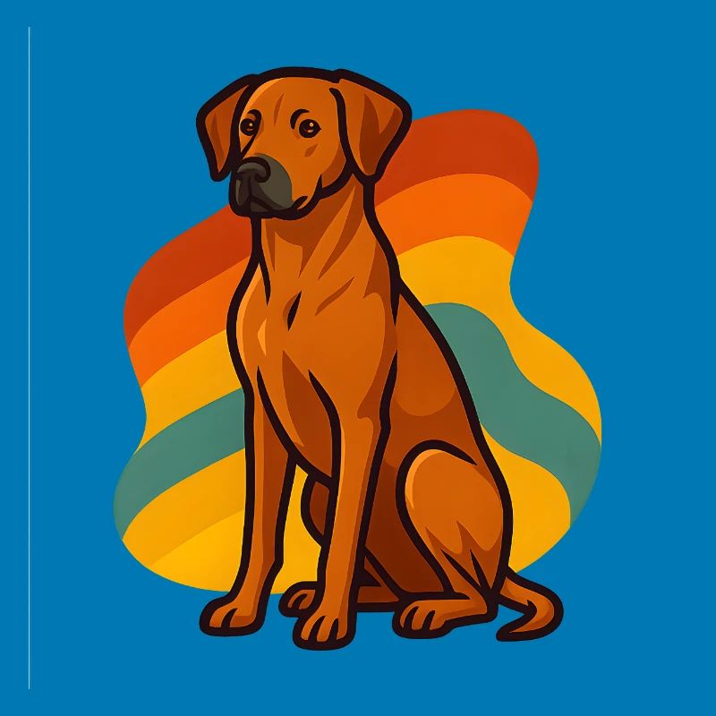 Retro Rhodesian Ridgeback Hund