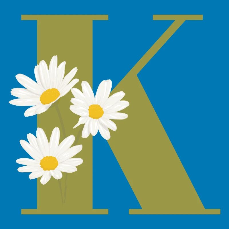 Buchstabe k grüne Gänseblümchen