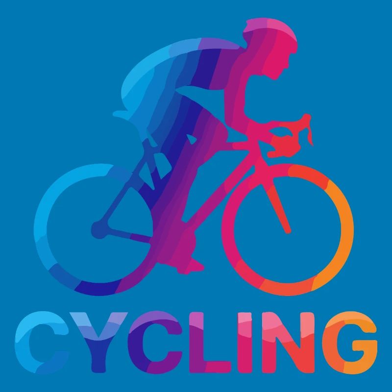 Rainbow Cyclist Silhouette