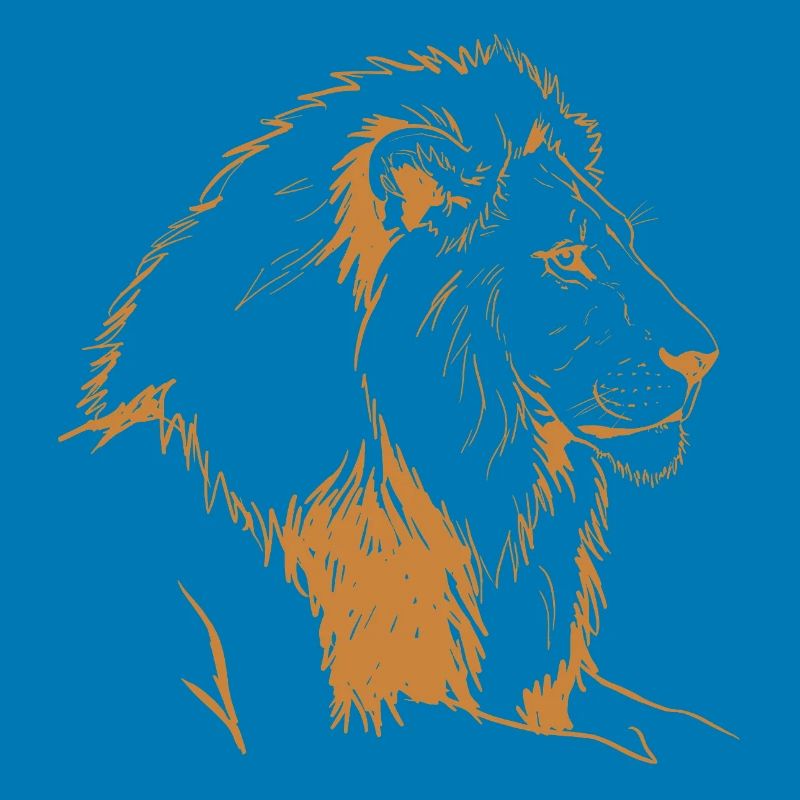 Bronzener Löwe Linienillustration