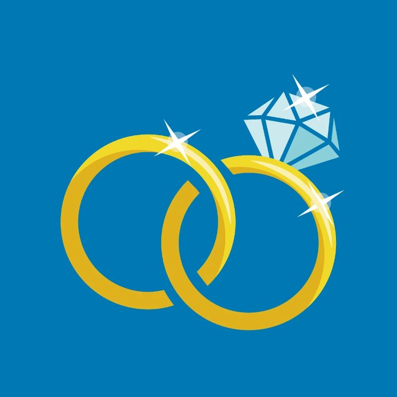 Goldene Eheringe mit Diamant