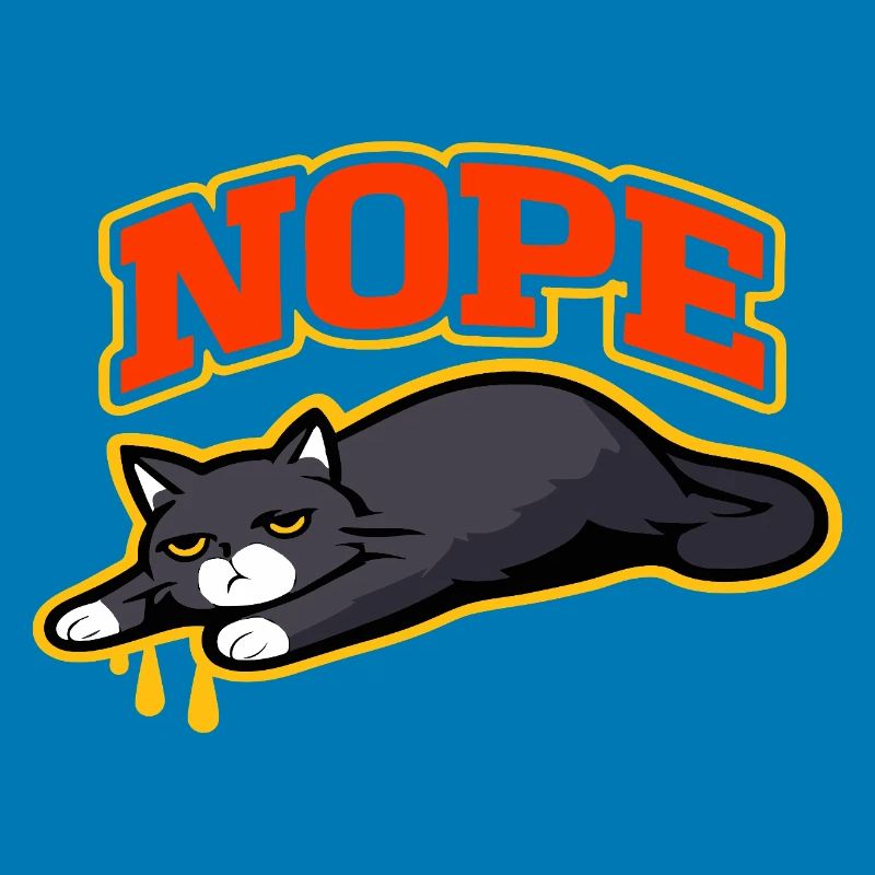 Nope Cat Lounging Meme