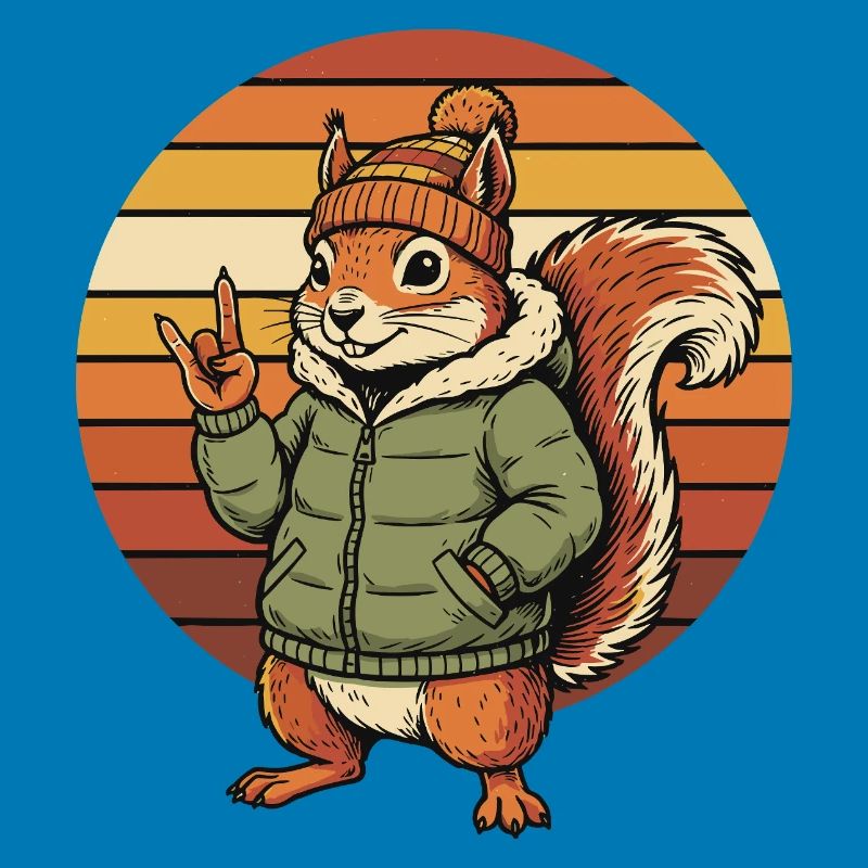 Cooles Eichhörnchen - Winter Retro Design
