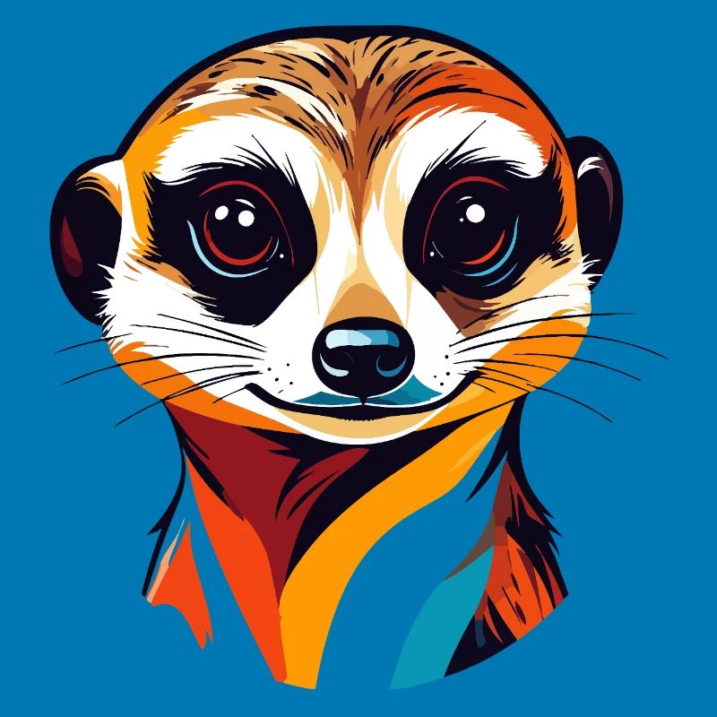 Bunter Erdmännchen Kopf Illustration