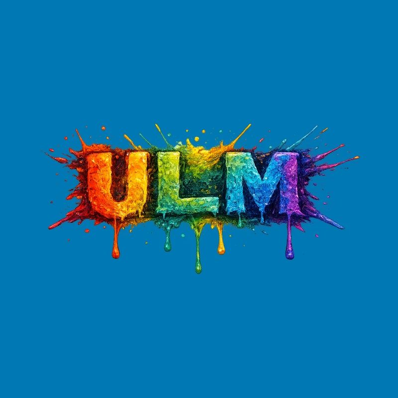 Regenbogenfarben ULM Schriftzug
