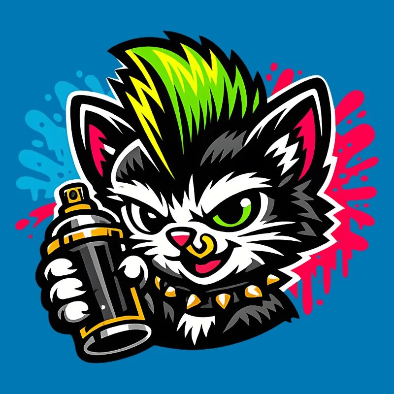 Graffiti Katze Sprühpunk