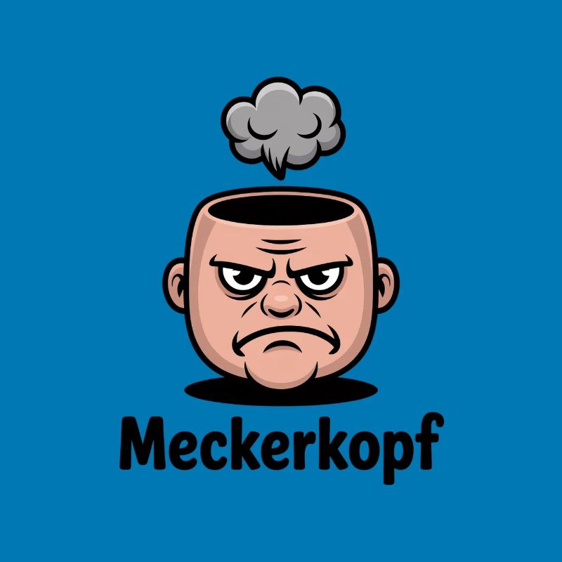 Meckerkopf Genervtes Grumpy Comic Gesicht