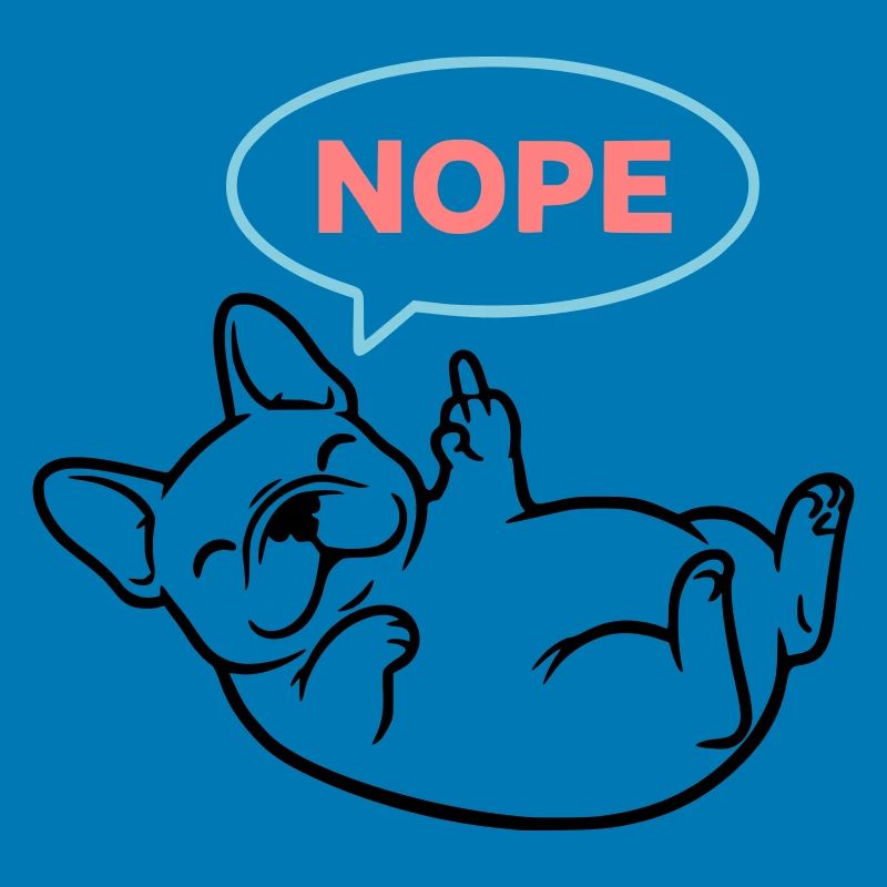 Frenchie Hund Nope Comic Bunt