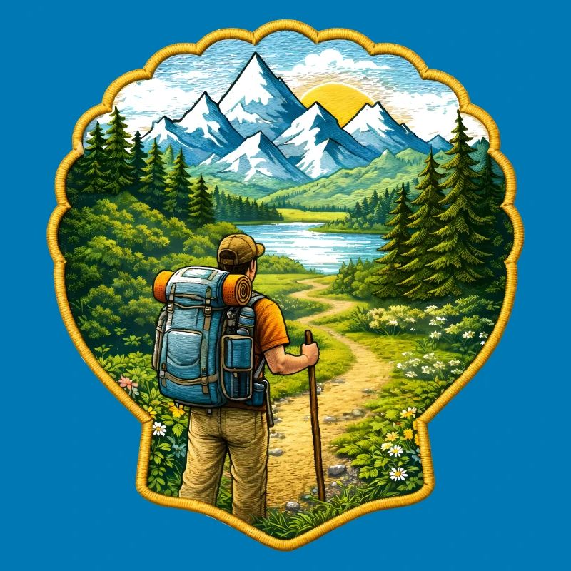 Jakobsweg Patch mit Jakobsmuschel 