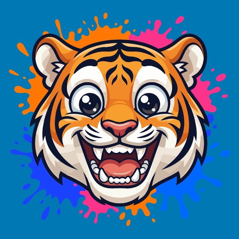 Lachender Tiger Farbklecks