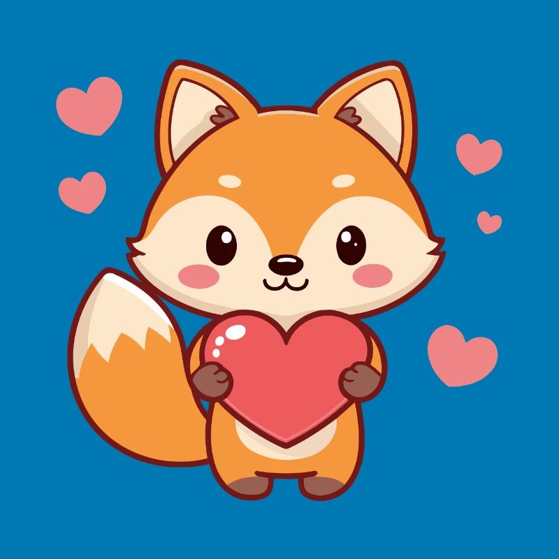 Fox Kawaii Herzen