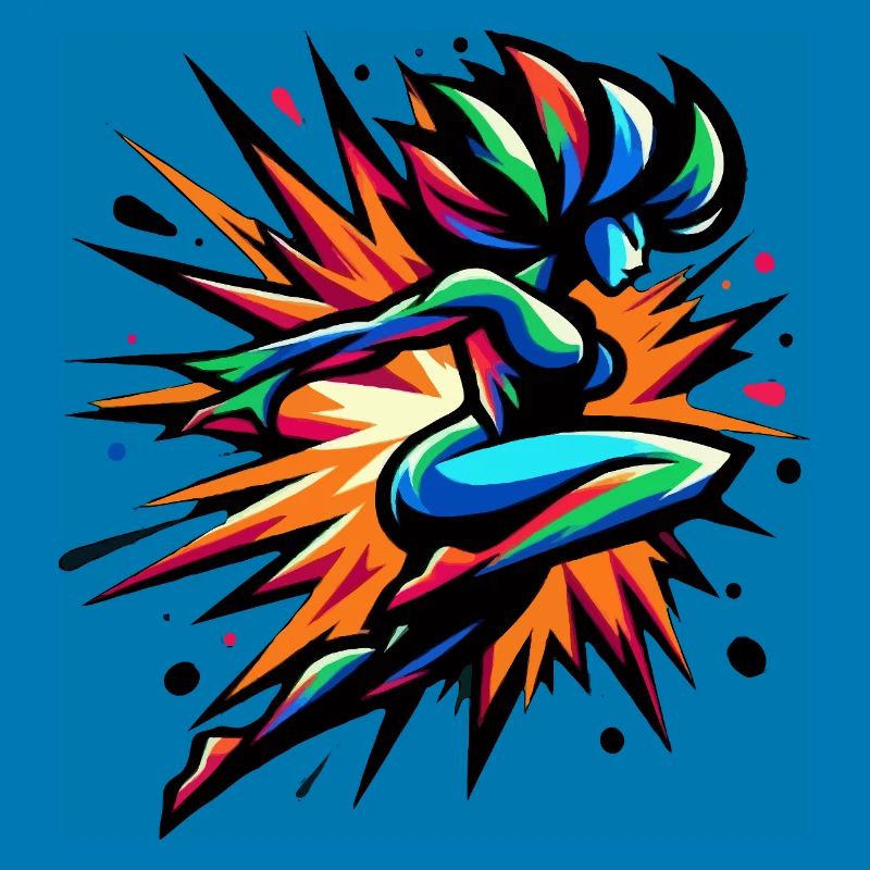 Bunter Neon-Sprinter