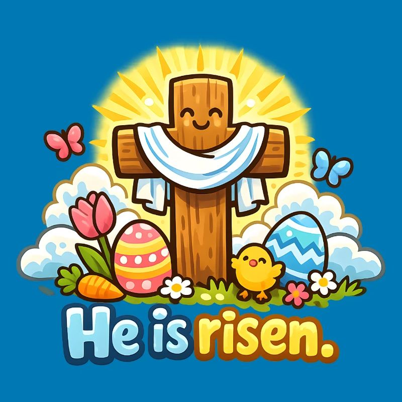 Kawaii Crucifix He is Risen Easter Jesus