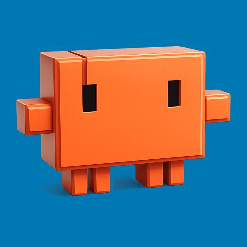Claude Code Pixel 3D Maskottchen süßer Dev-Aufkleber