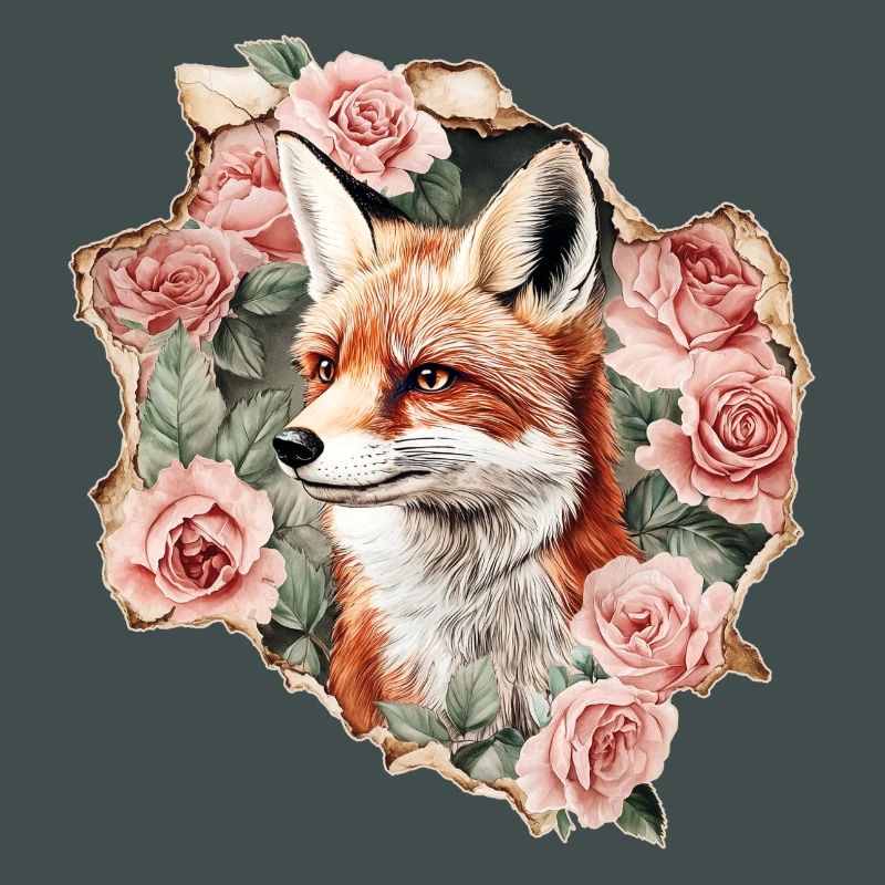 Fuchs mit Rosen