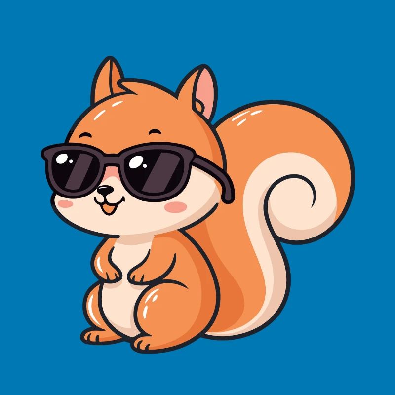 Cartoon-Eichhörnchen-Schwarzbrille