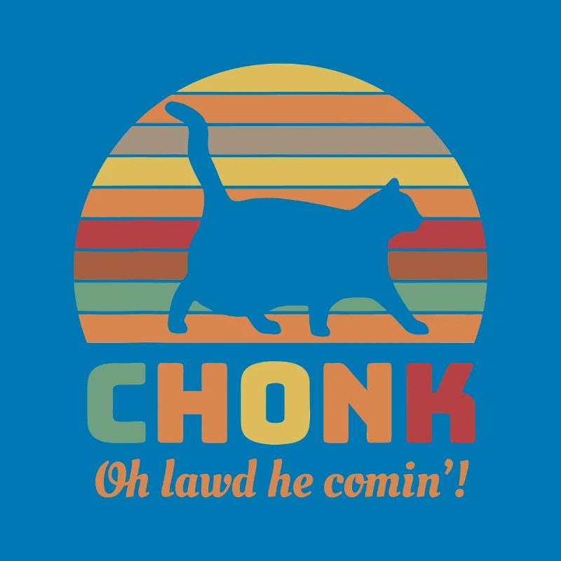 Chonk Cat Retro Sonnenuntergangs-Tee