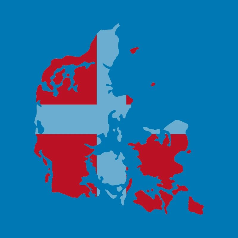 Denmark Flag Map