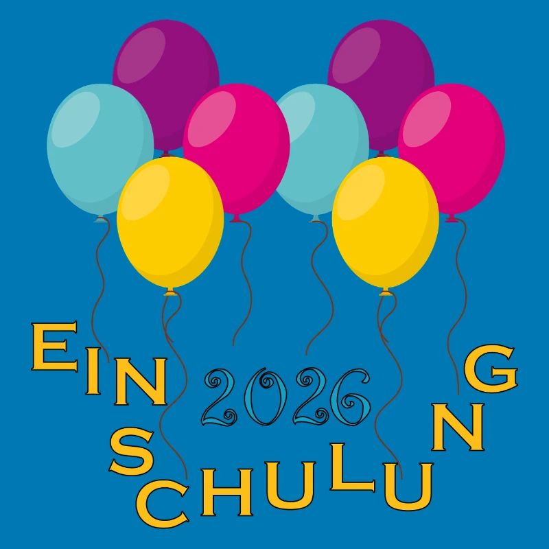 Bunte Ballons Einschulung