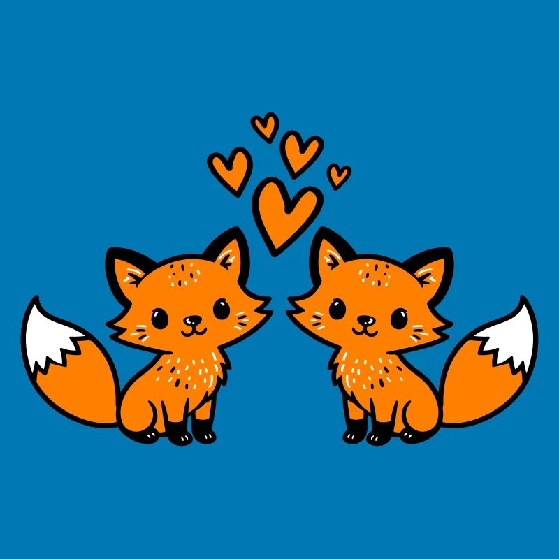 Fuchs Paar Herzen Liebe