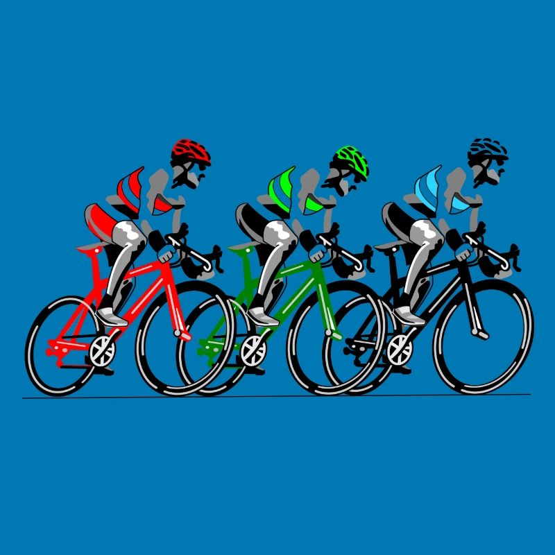 Three cyclists on the move