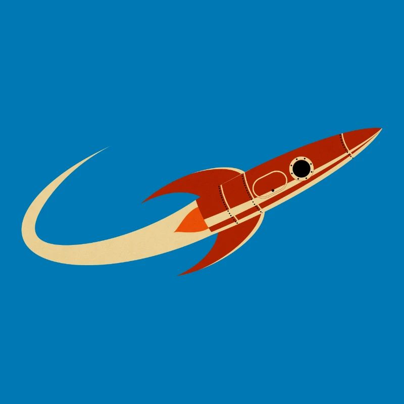 Fusée spatiale rouge