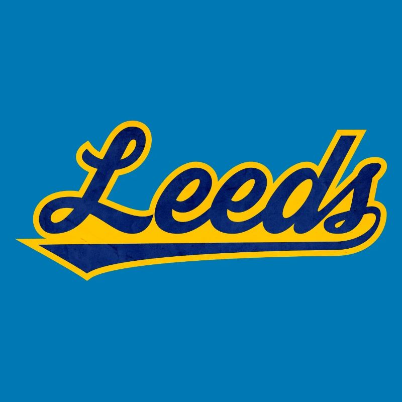 Leeds Script Logo Blau Gelb