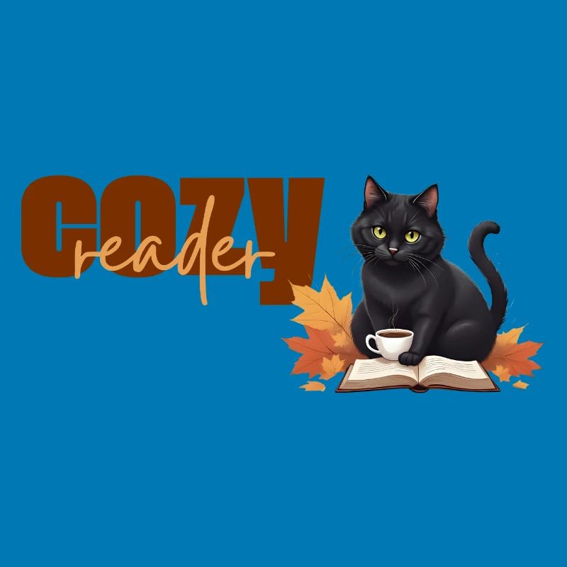 Cozy reader - Herbstlicher Katzenlese-Design