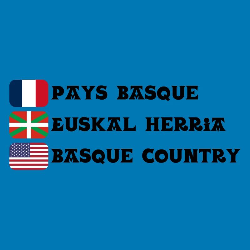 Pays Basque : drapeaux Français, Basque, Américain