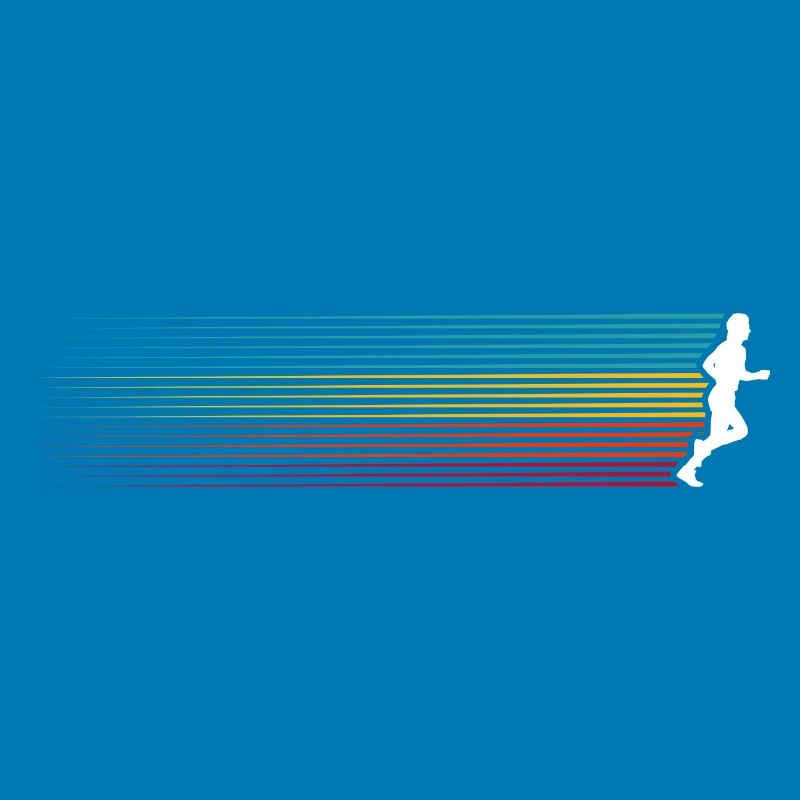 Rainbow Stripes Run Silhouette