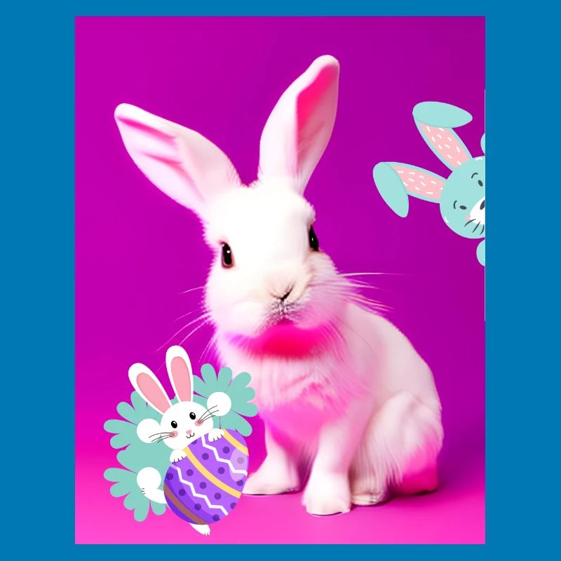 Pink Easter Bunny with Easter Egg Pink