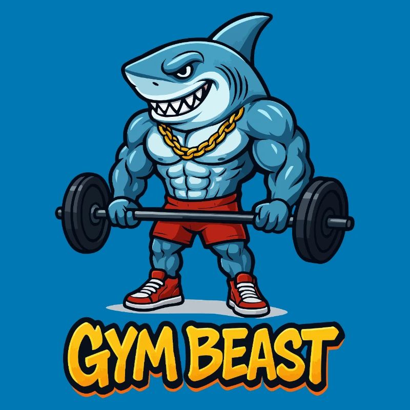 Muscles de requin, bodybuilder comique