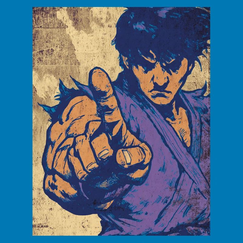 Kampfheld im Pop Art Blau