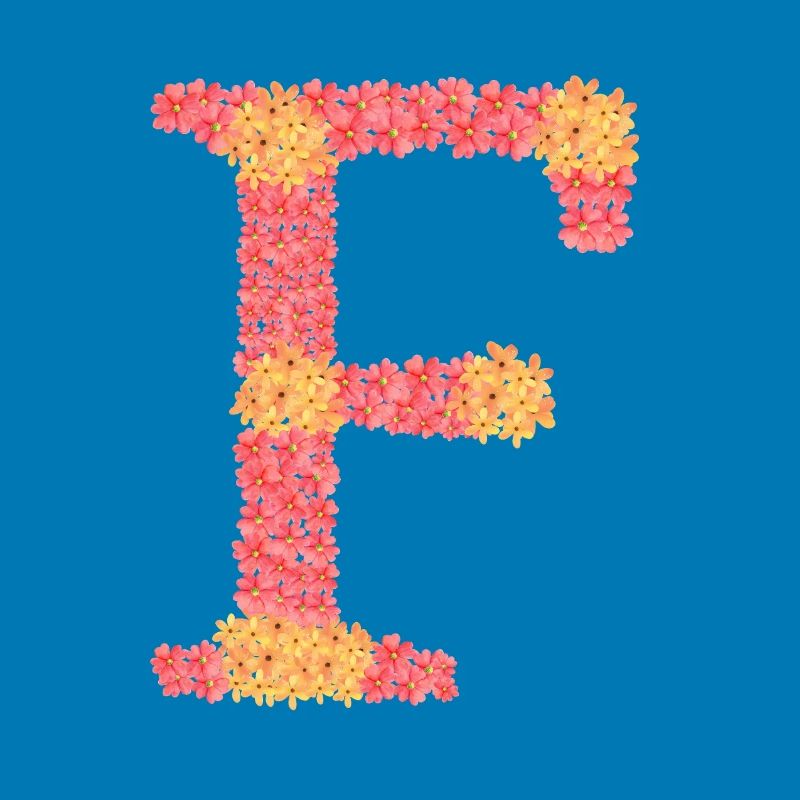 Dein Initial "F" mit Blüten