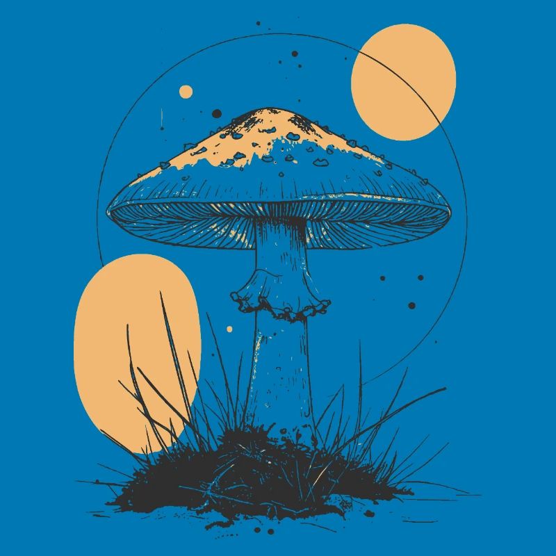 Mondschein Waldpilz Silhouette