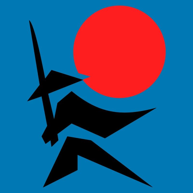 Abstract Image with Samurai Red Black