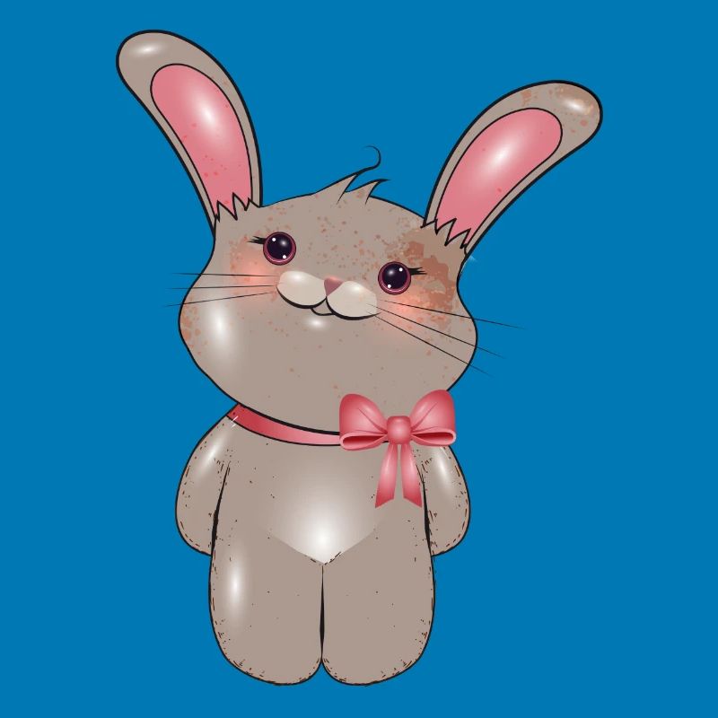 Lapin mignon avec arc dans le style comique