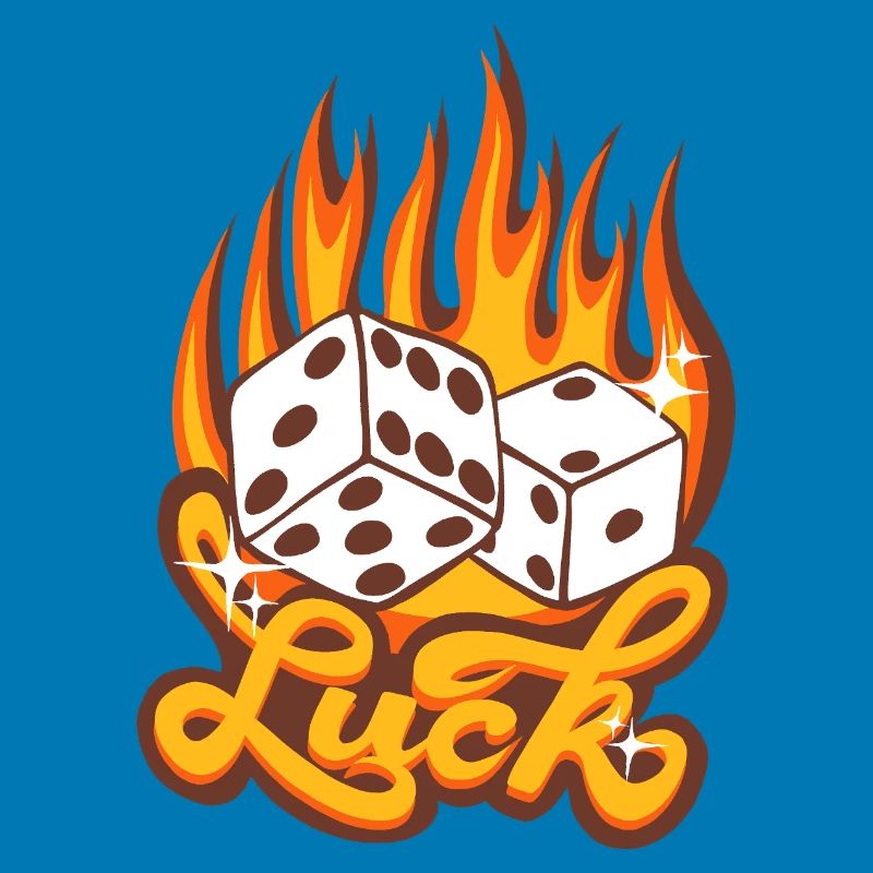 Luck – Feuriges Würfel-Glücksdesign