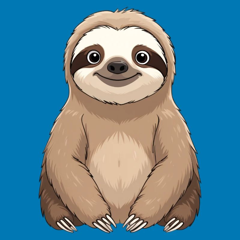 Cuddly Sloth Cartoon Print
