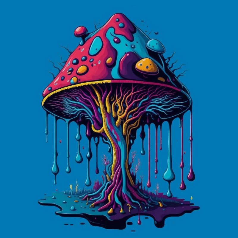 Psychedelischer Leuchtpilz Wald