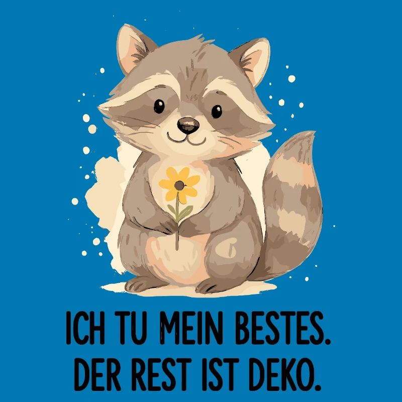 Waschbär mit Blume – Sanft