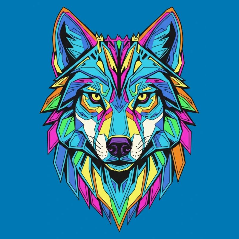 Bunt geometrischer Wolf
