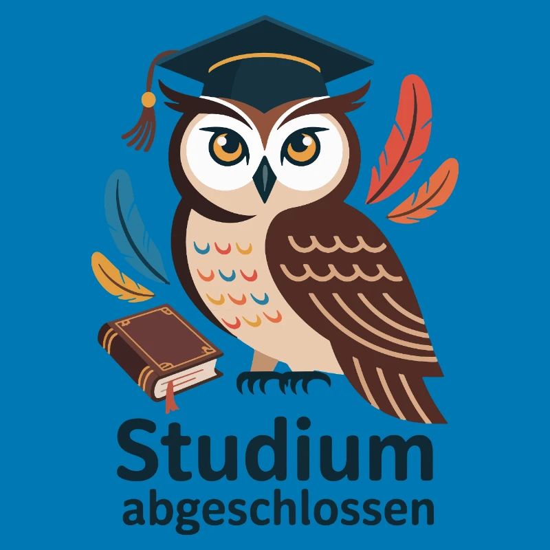Eulenabschluss mit bunten Federn