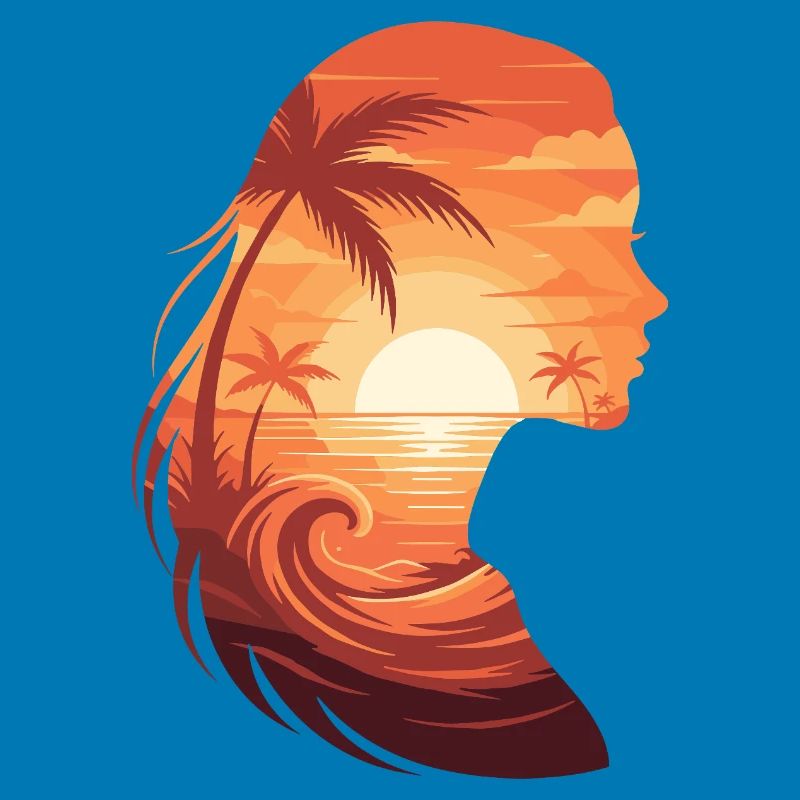 Sunset silhouette profile