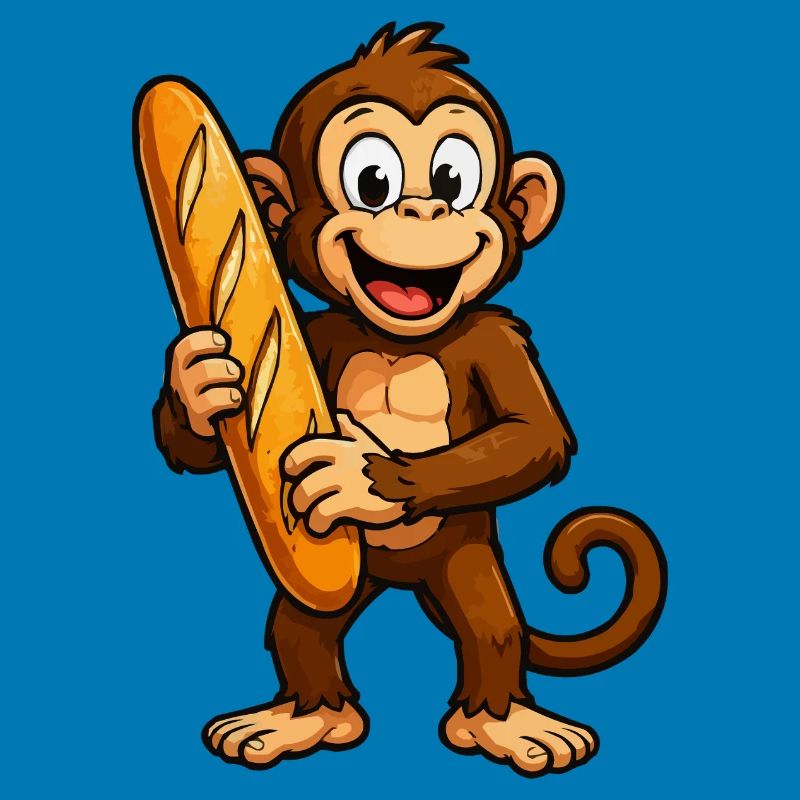Affe mit Baguette