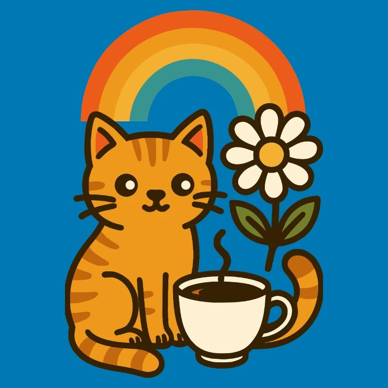 Kaffee, Katze und Regenbogen