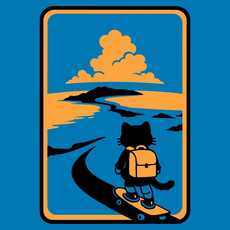 Skate Cat Sunset